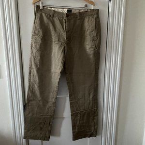 J.Crew Flannel Lined Men’s Brown Pants Cotton Regular Fit 34W